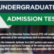 undergraduate admissions test 2022