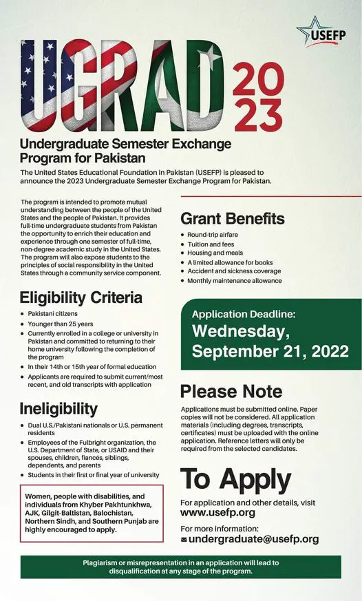 Scholarships for undergraduate students in Pakistan
