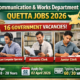 Quetta Jobs 2026 Communication and Works Department clerk and computer operator vacancies