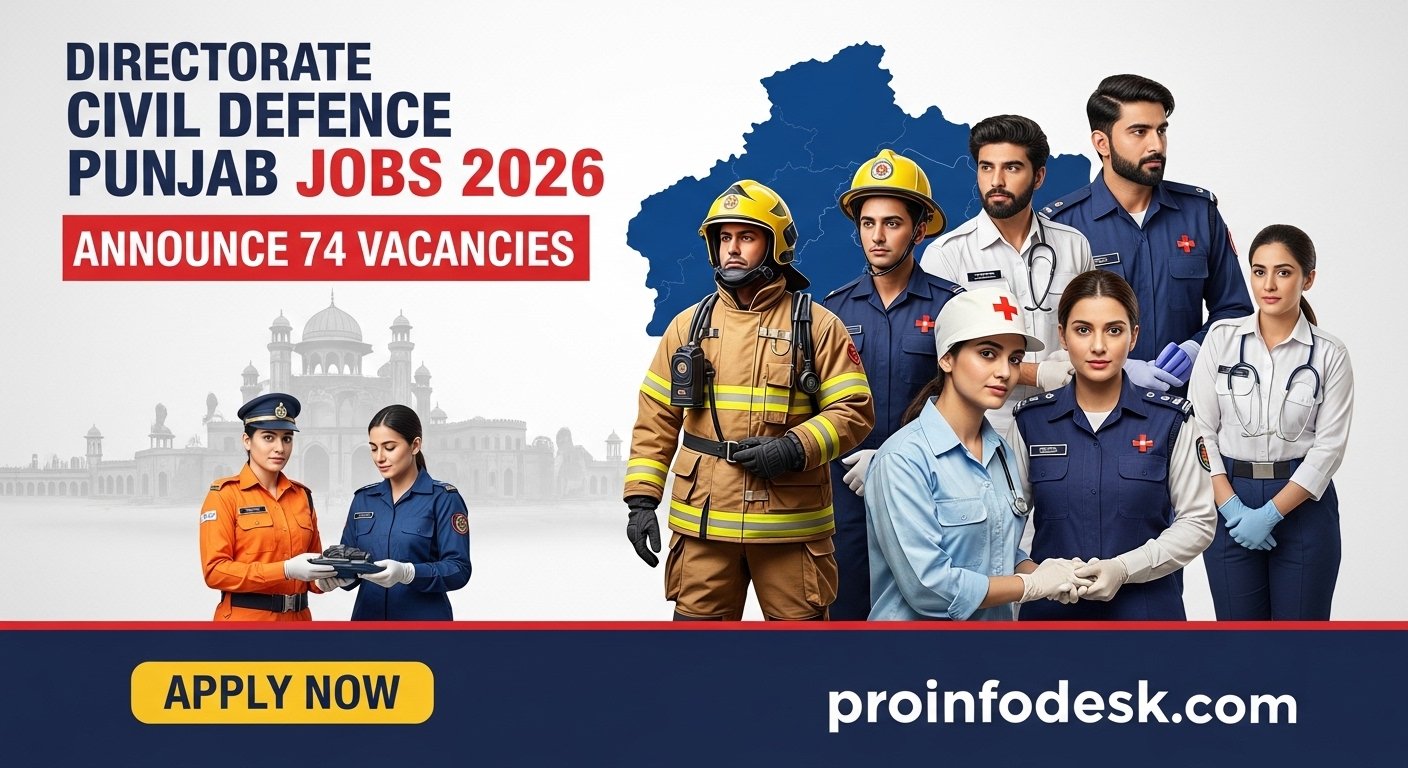 Directorate Civil Defence Punjab Lahore Jobs 2026 Bomb Disposal Commander and Technician Advertisement