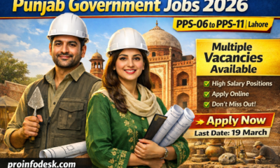 Official job advertisement for Government Jobs in Punjab Pakistan 2026,