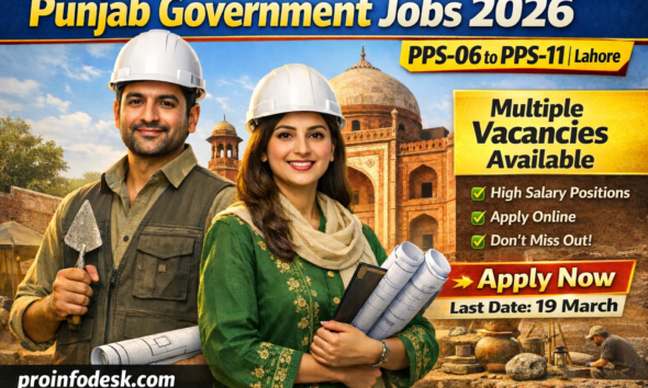 Official job advertisement for Government Jobs in Punjab Pakistan 2026,