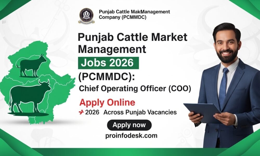 Punjab Cattle Market Management PCMMDC jobs 2026 Chief Operating Officer apply online