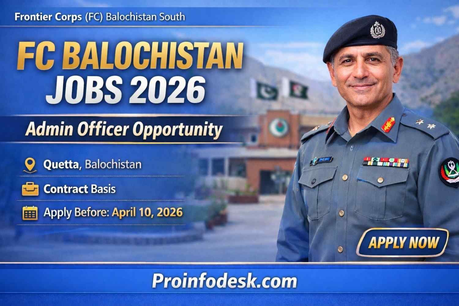 FC Balochistan Admin Officer Job 2026 – Apply Now