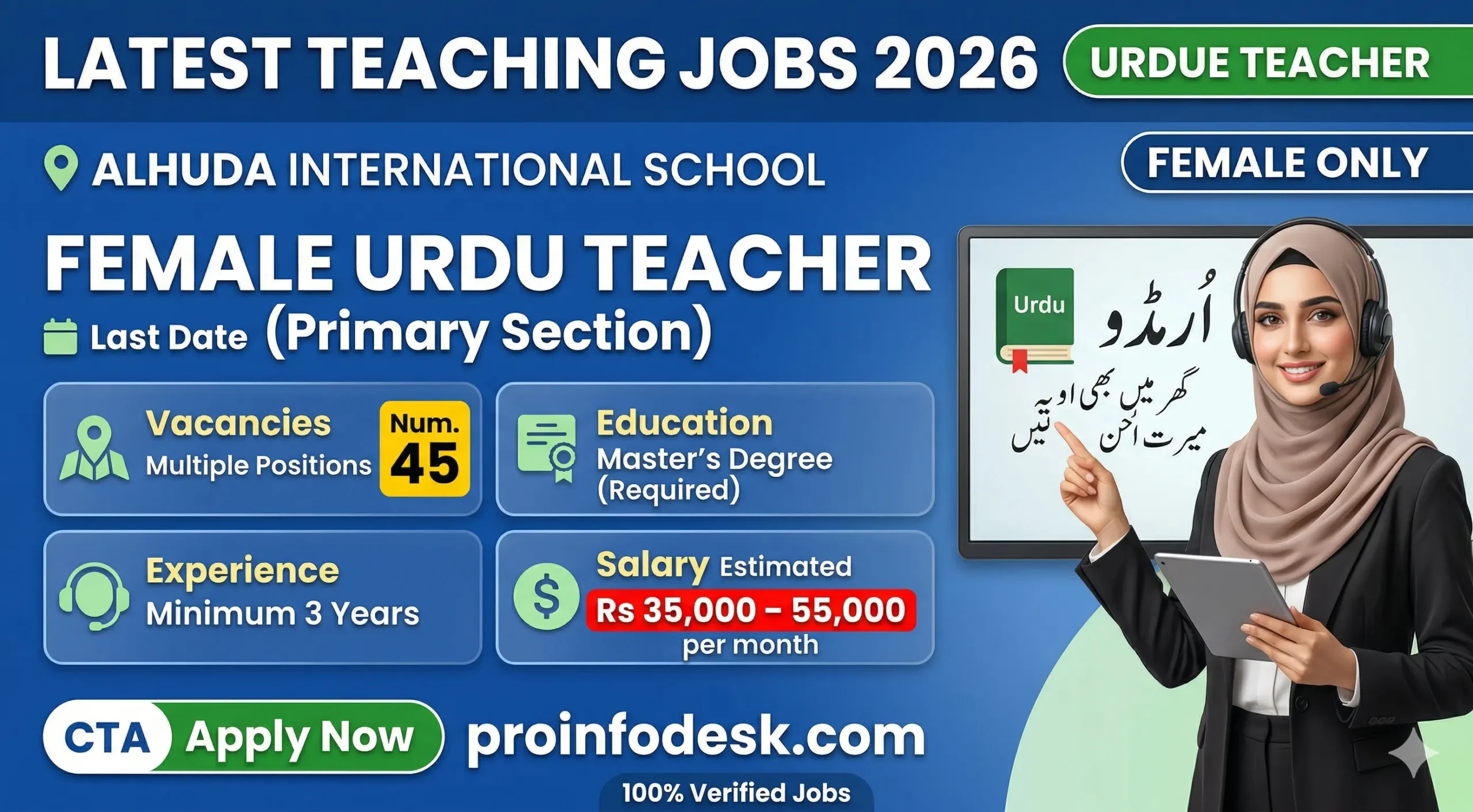 Female Urdu Teacher Jobs in Peshawar 2026