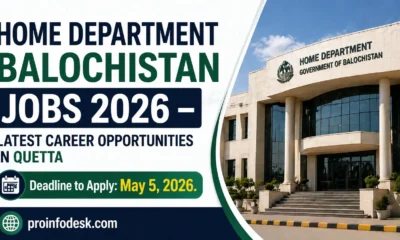 Home Department Balochistan Jobs 2026
