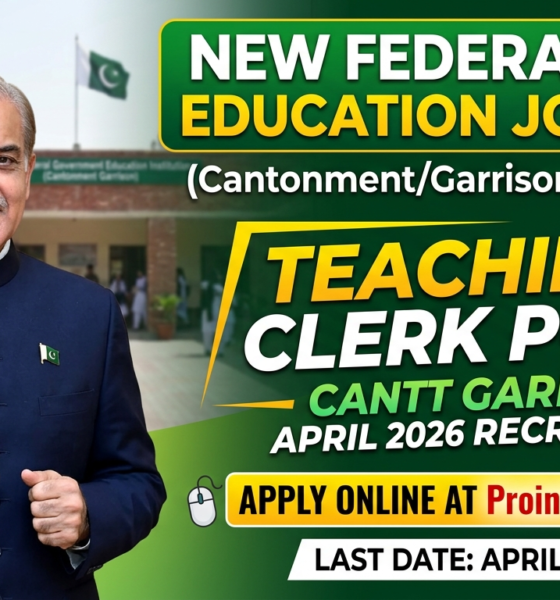 New Federal Government Education Institutions Cantt Garrison jobs