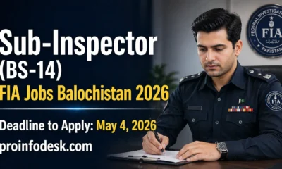 Sub-Inspector BS-14 FIA Jobs 2026 Balochistan