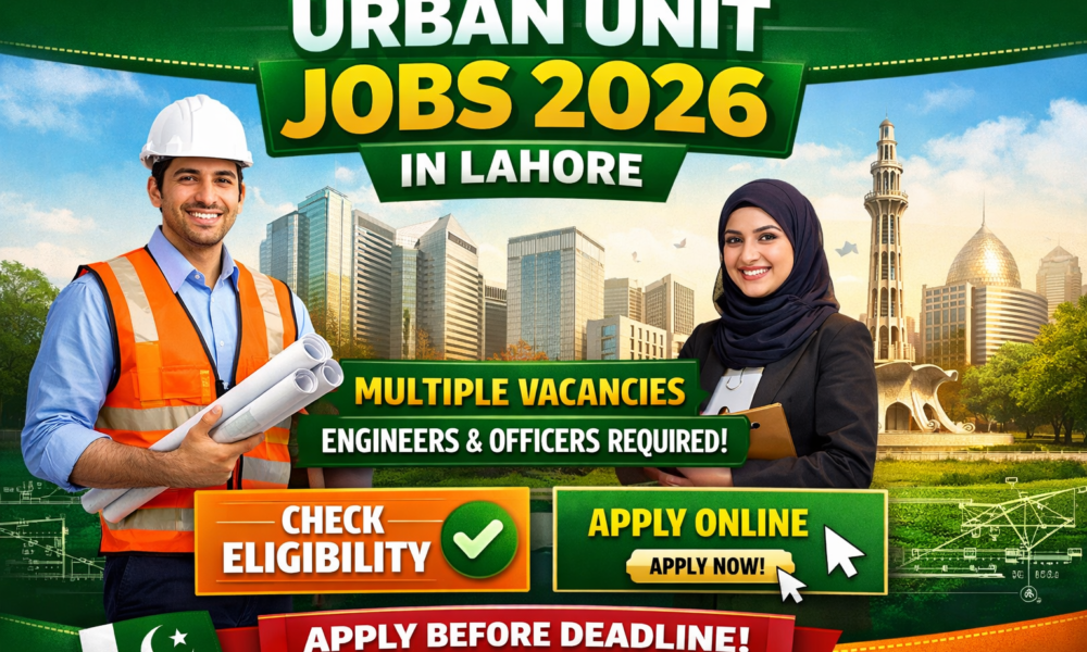 Apply for Urban Unit Jobs 2026 in Lahore