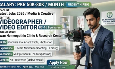 Videographer Jobs in Peshawar 2026