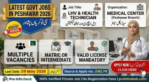 LHV & Health Technician Jobs in Peshawar 2026