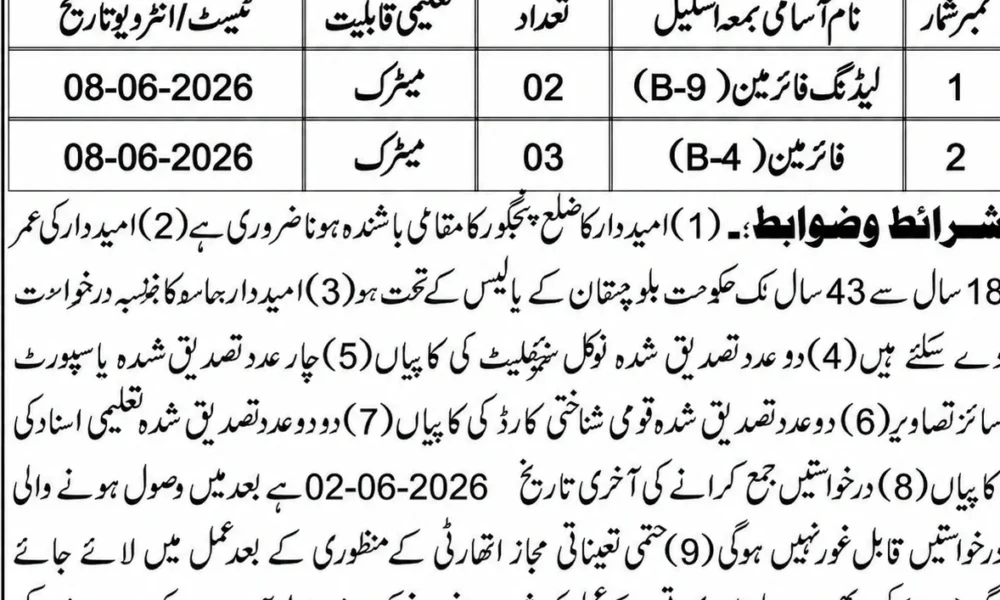 Municipal Committee Tasp Panjgur Jobs 2026