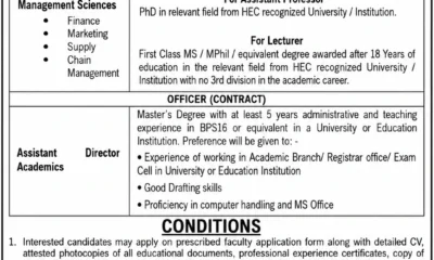 NUML University Quetta Jobs 2026