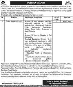 Planning & Development Department Quetta Jobs 2026
