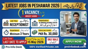 Receptionist Jobs in Peshawar 2026