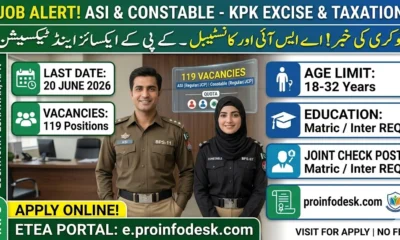 Excise, Taxation & Narcotics Control Department KPK Jobs 2026