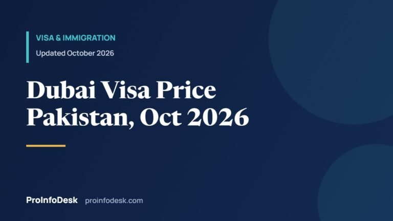 Dubai Visa Price in Pakistan (October 2026): 30 and 60-Day Fees