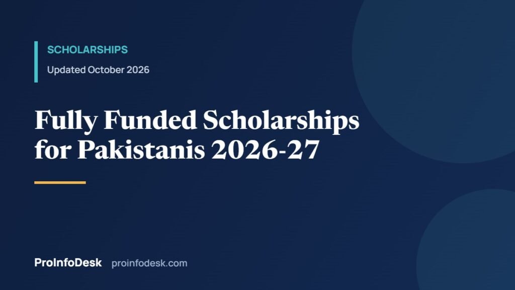 Fully Funded Scholarships for Pakistani Students 2026–27