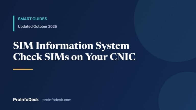 SIM Information System 2026: Check SIM Number and SIMs on Your CNIC