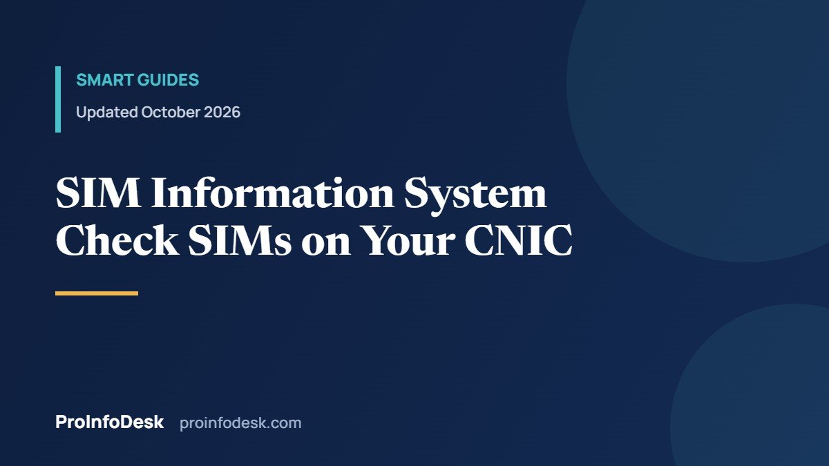 SIM Information System 2026: Check SIM Number and SIMs on Your CNIC