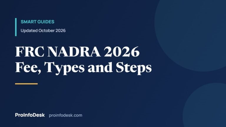 FRC NADRA 2026: Family Registration Certificate Fee, Types and Steps