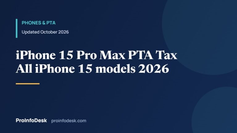 iPhone 15 Pro Max PTA Tax in Pakistan 2026: All iPhone 15 Models