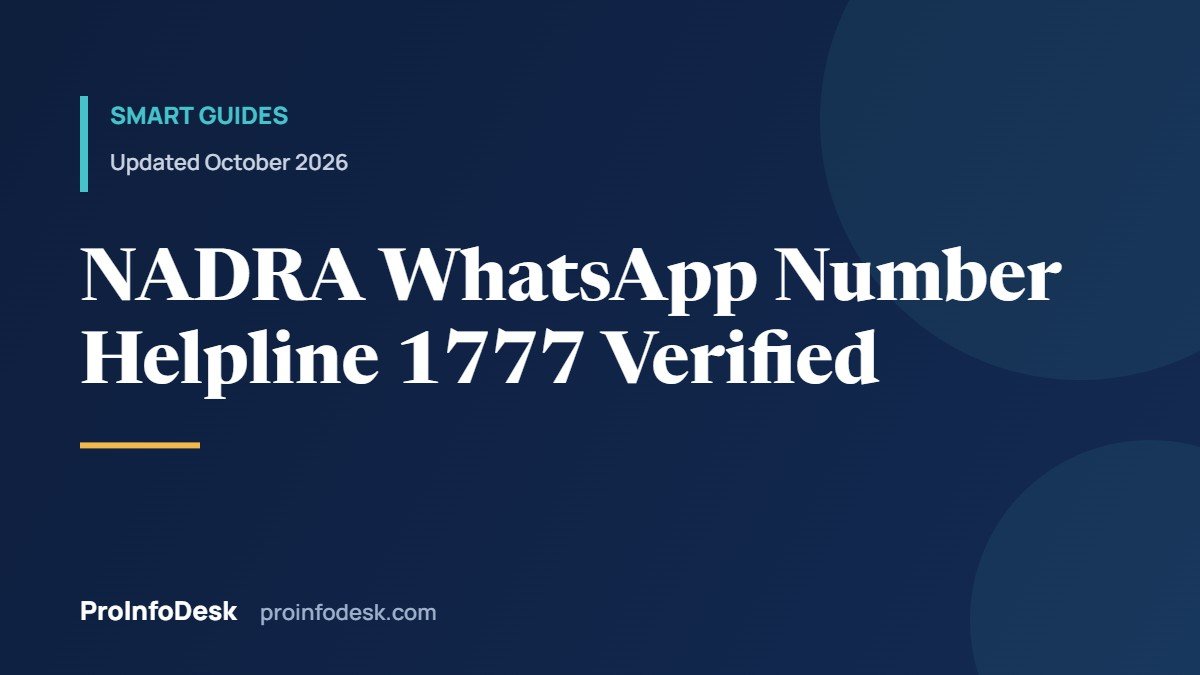 NADRA WhatsApp Number, Helpline and Office Contacts (Verified 2026)