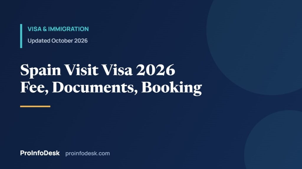 Spain Visit Visa From Pakistan 2026: Documents, Fee and Appointment