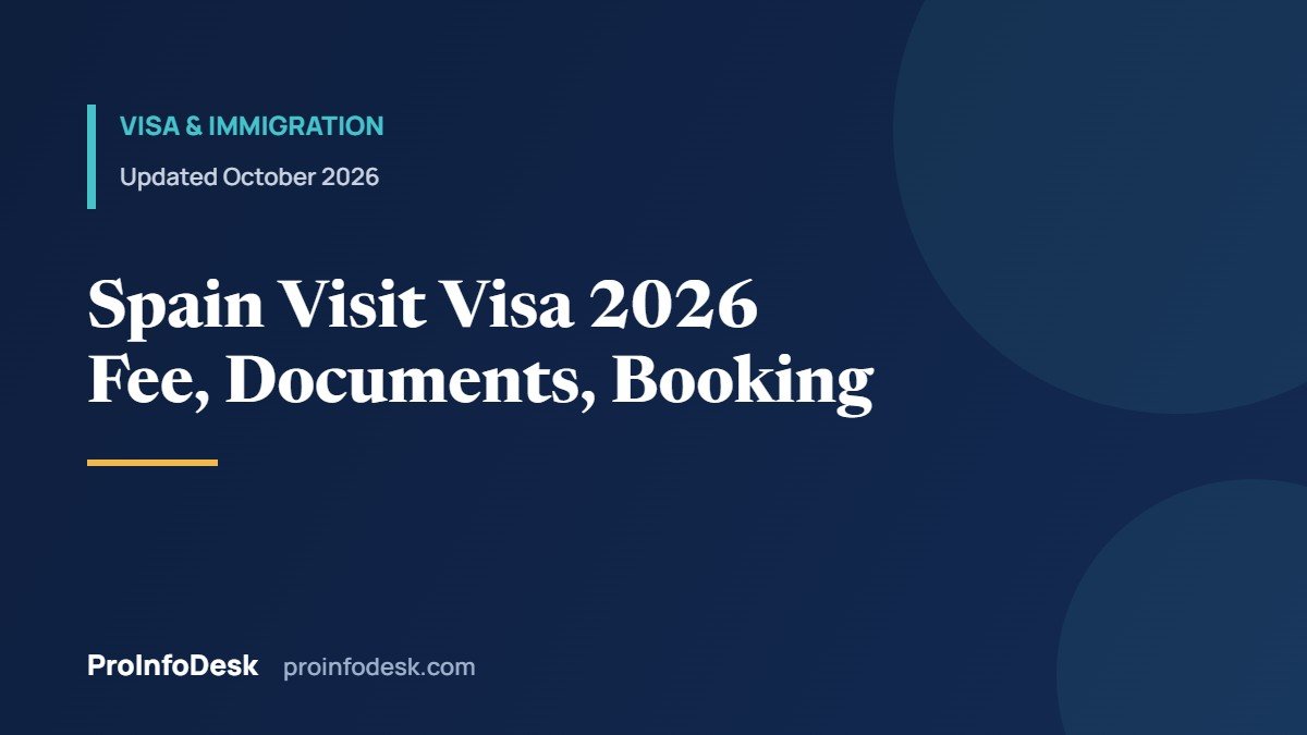 Spain Visit Visa From Pakistan 2026: Documents, Fee and Appointment